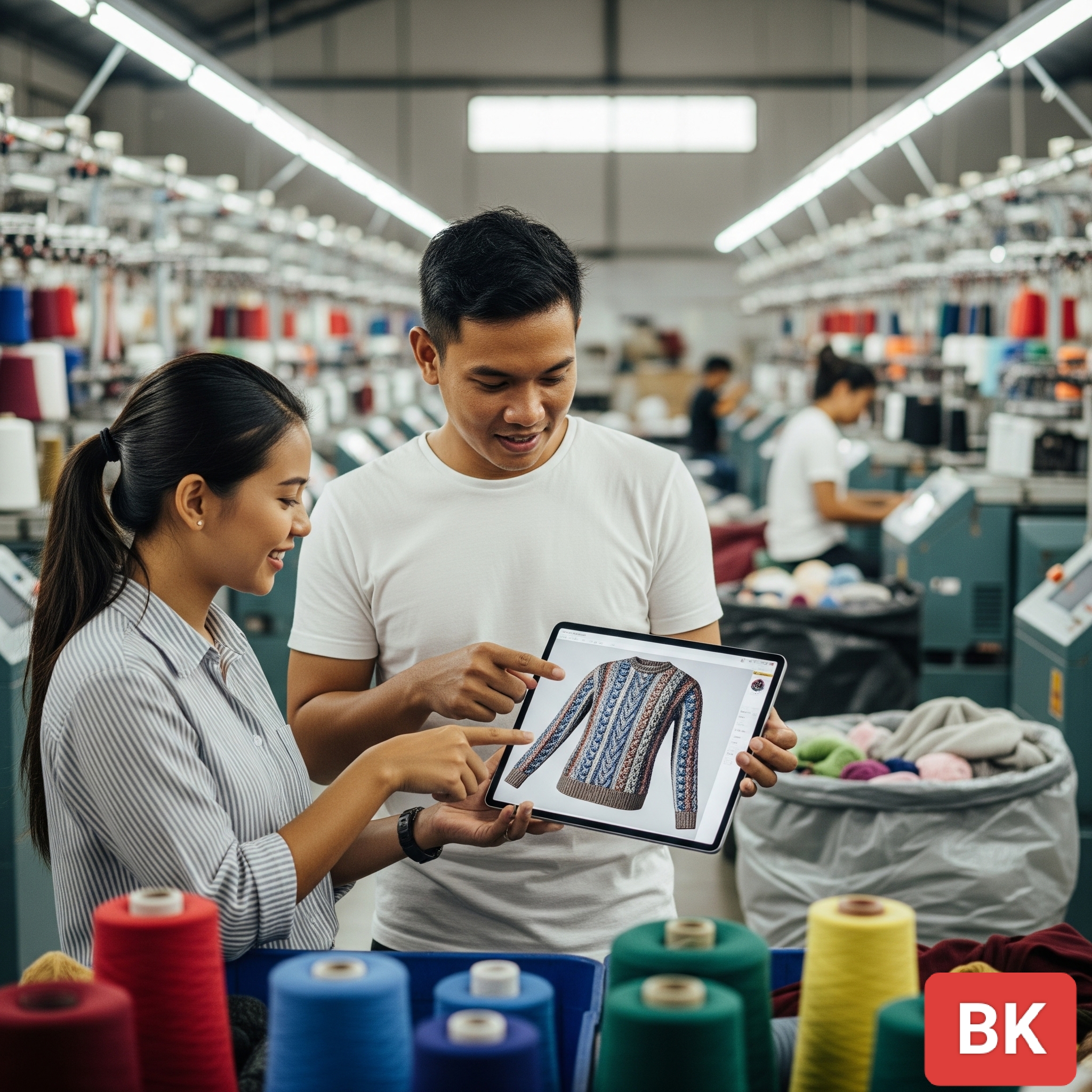 Premium yarn options for custom knitwear production at Balikami Knit